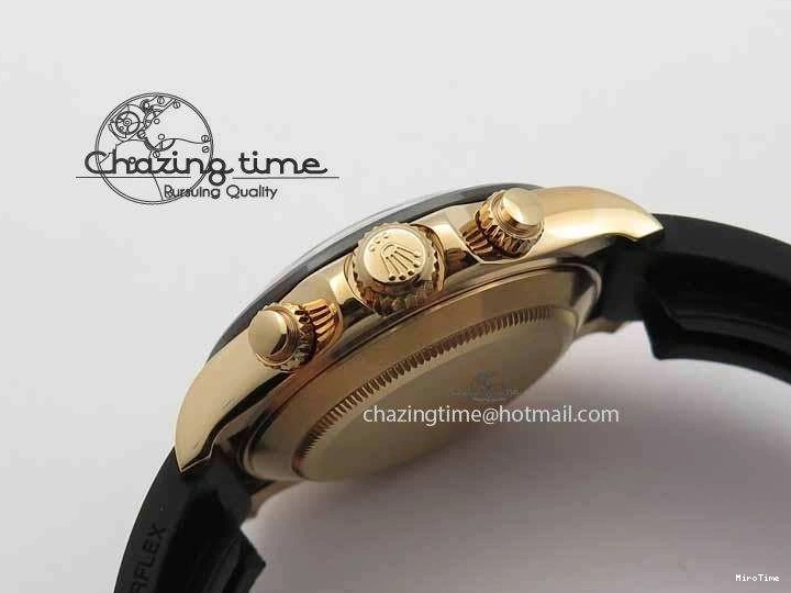 MiroTime 0316 RelaxedFit Daytona 116515 Noob 1:1 Best Edition Rose Gold Dial On Black Rubber Strap A7750(Free Extra Strap) 3740